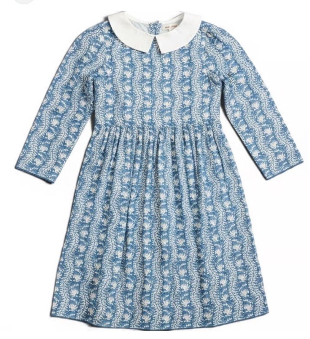 NWT Hill House Home Tiny Lottie Blue Floral Cotton Dress Girls 11/12Y